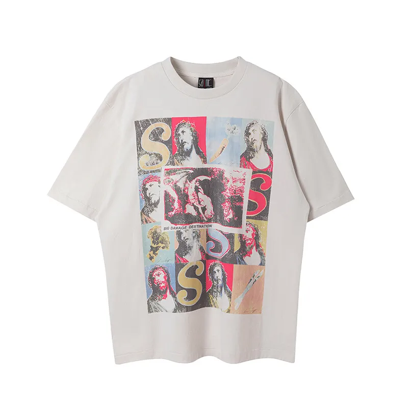 🧸Saint Michael cartoon animation American summer casual heavyweight pure cotton short-sleeved men's and women's popular trendy brand T-shirt p118 Style number: 023-4 Size: S-XL Exclusively customized apricot 260g heavyweight pure cotton T-shirt Exclusive custom dyeing! The temperament is apricot color, whitening and high-end, and full of summer atmosphere!   260g high weight pure cotton! Thick, stiff and sinewy, the texture is instantly better than thin models, and it will not deform after long-term wear!   Large area printing on the front! Eye-catching, full of design, versatile and not monotonous!   Washing process! Soft and skin-friendly, comfortable and breathable, it looks like new after being washed for a long time!   Same style for men and women! Men and women can control it as they please!